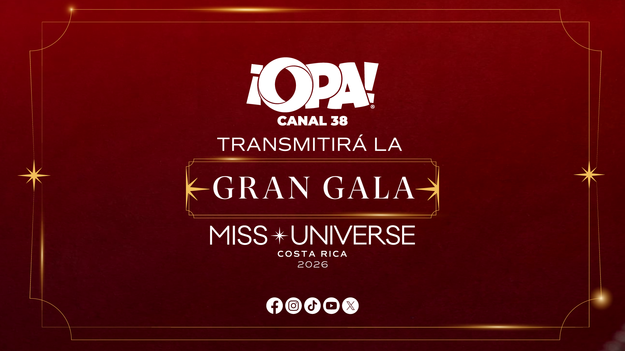 ¡OPA! transmitirá la gran gala de Miss Universe 2026.